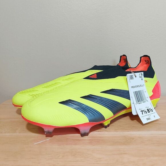 Adidas Predator 24 Elite Laceless FG Soccer Cleats Yellow IE2366 Men's Size 7.5 - Picture 3 of 7